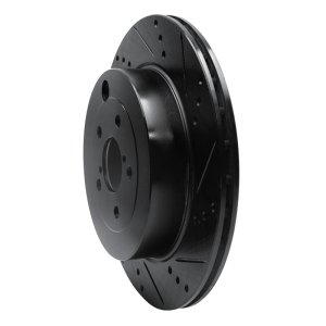 Subaru BRZ Brake Rotor (1) - Rear Right - R1 Concepts - Drilled & Slotted - Black - `17-`25